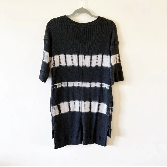 Free People We the Free Reverse Tie Dye Waffle Weave Tunic Dress XS Batik Gray - Picture 2 of 9